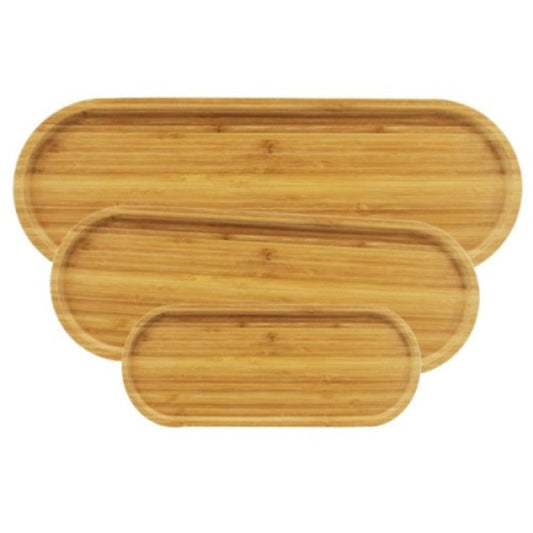 3'Lü Bambu Oval Sunum Tabağı Seti