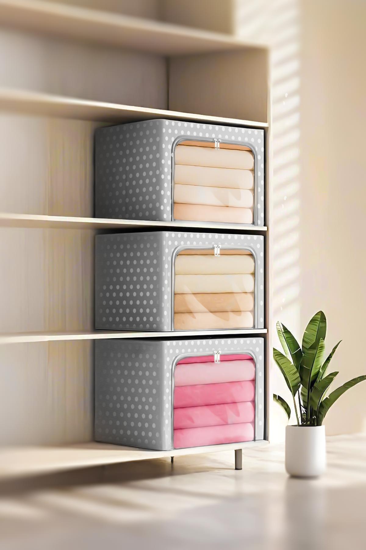 Premium Dolap İçi Düzenleyici Hurç – Çelik Çerçeveli | Pencereli Organizer Kutu - GTG DISCOVER
